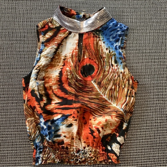 🔥🔥Rétro Sequinned Collar Linen Top🔥🔥 - Picture 2 of 4